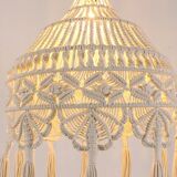 Macrame Pendant Light,Bohemian Hanging Lamp, Wicker Lamp,Light Fixture
