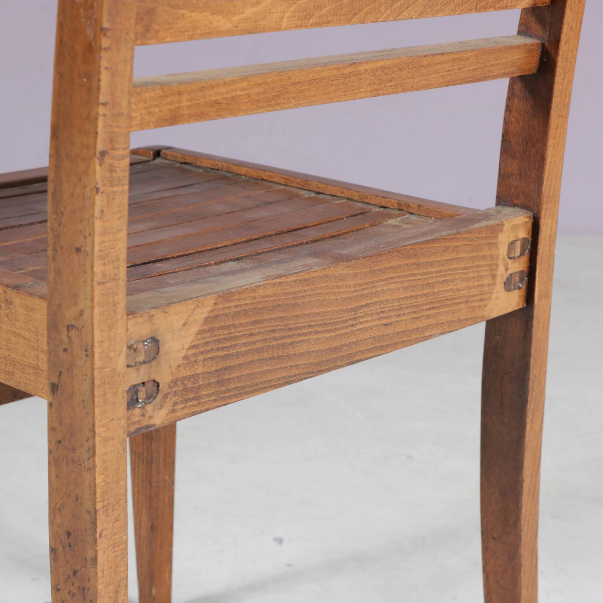 1950s side chair in beech wood by René Gabriel, France