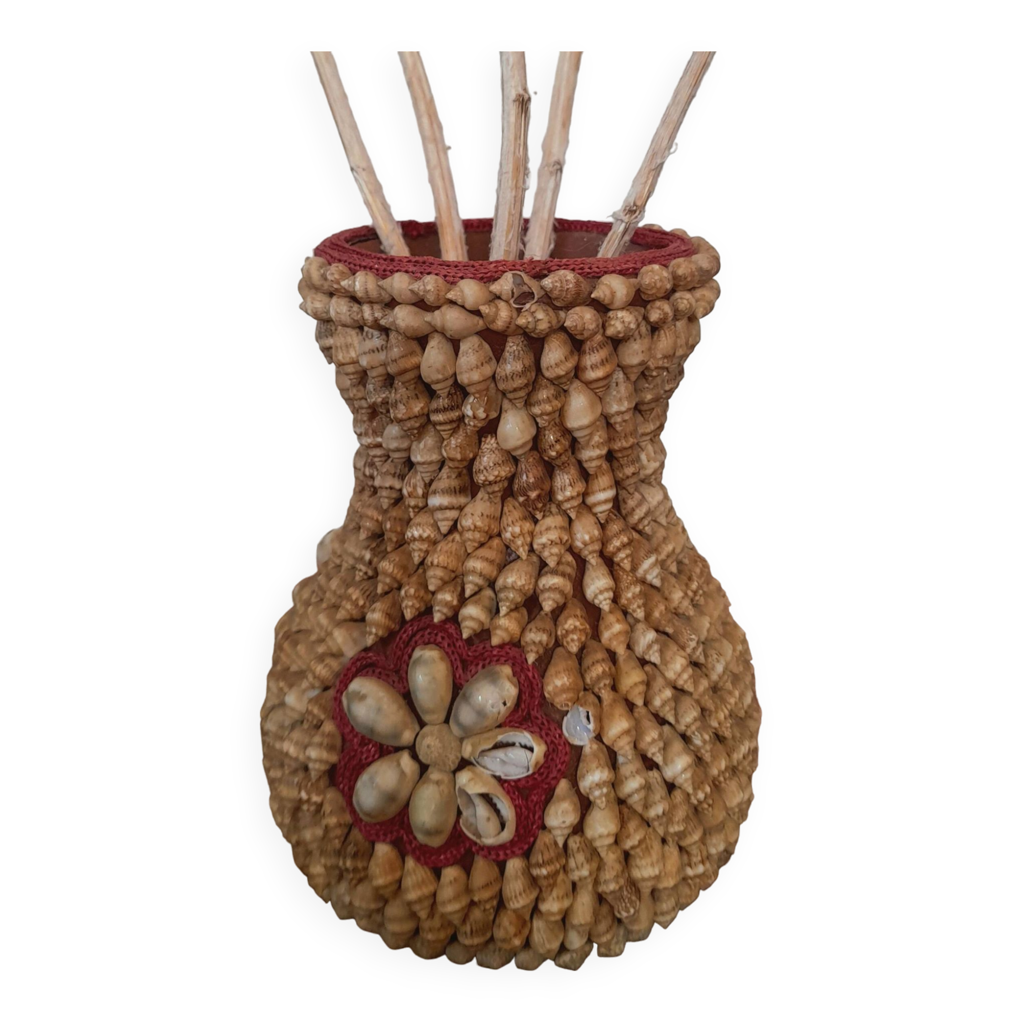 Vase vintage en coquillages