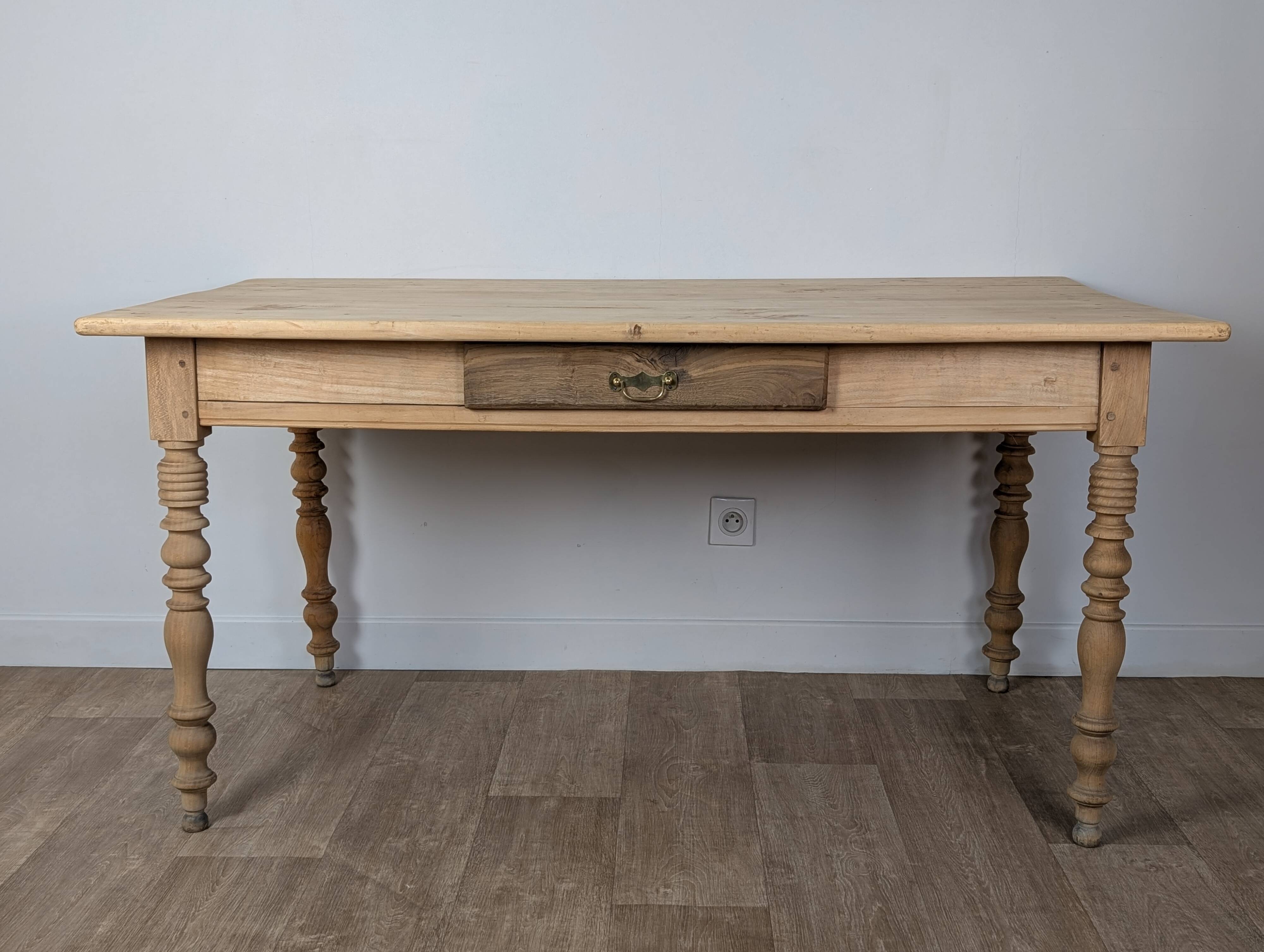 Raw wood farmhouse table