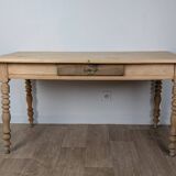 Raw wood farmhouse table