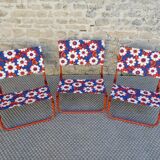 3 retro folding chairs, camping, beach, around 1970