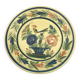 Assiette ancienne en faïence hb henriot quimper décor de panier floral et oiseau