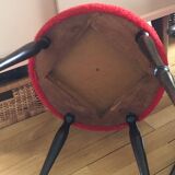 Vintage chairs upholstered in red fur