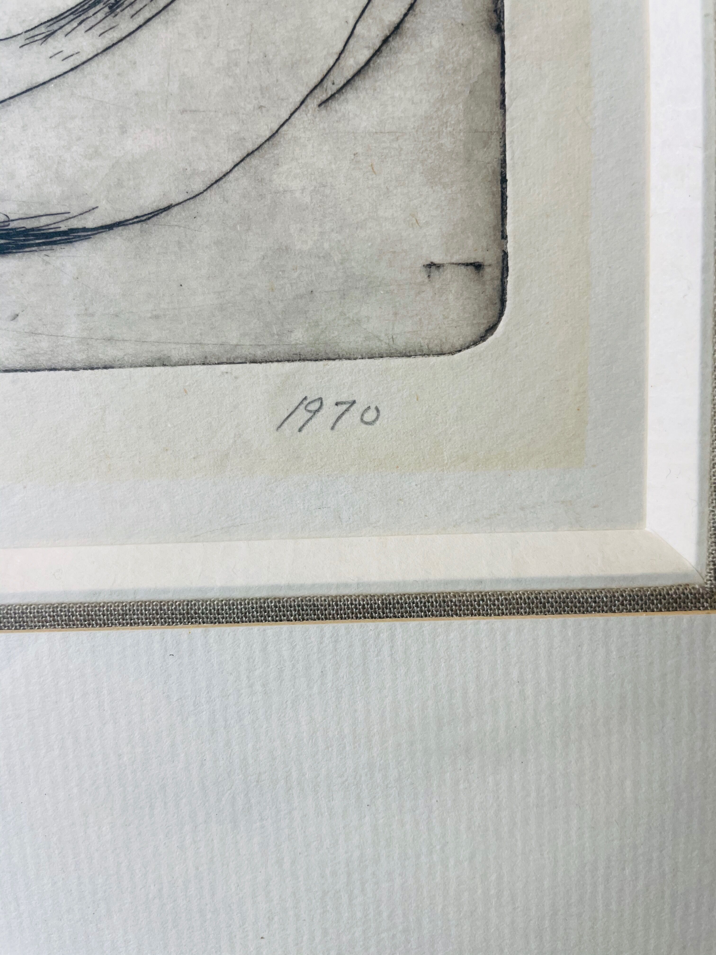 Signed painting sketch The Hille of Home by Muford Carter, wood frame