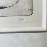 Signed painting sketch The Hille of Home by Muford Carter, wood frame