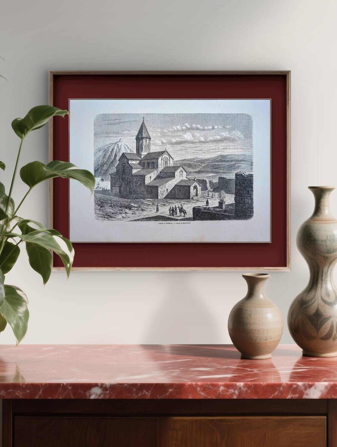 Cathedral of Svetitskhoveli, Georgia. Printed in 1861.