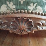 Sofa in walnut and marble