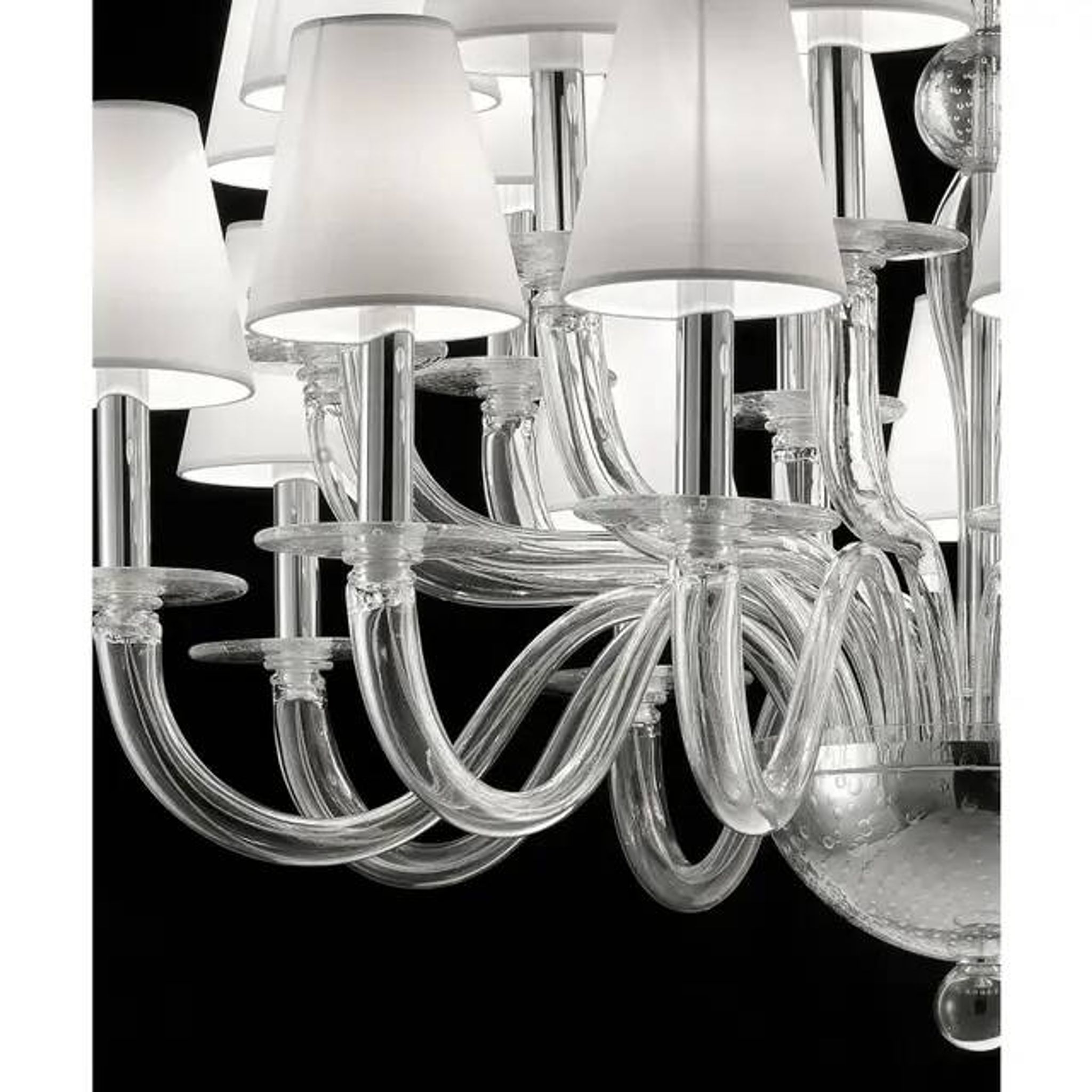Chandelier en verre de Murano transparent par Simoeng pour Simoeng