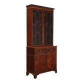 19th-century neo-Gothic mahogany antique library