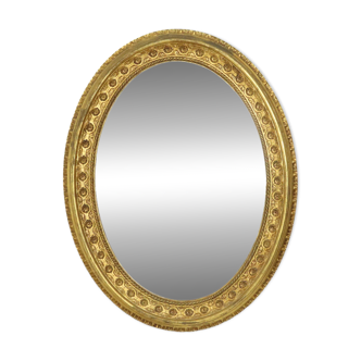 Large Oval Classic Mirror Gold Leaf Baroque Style Flowers 85cm