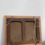 Knife-stamped painting of a mountain