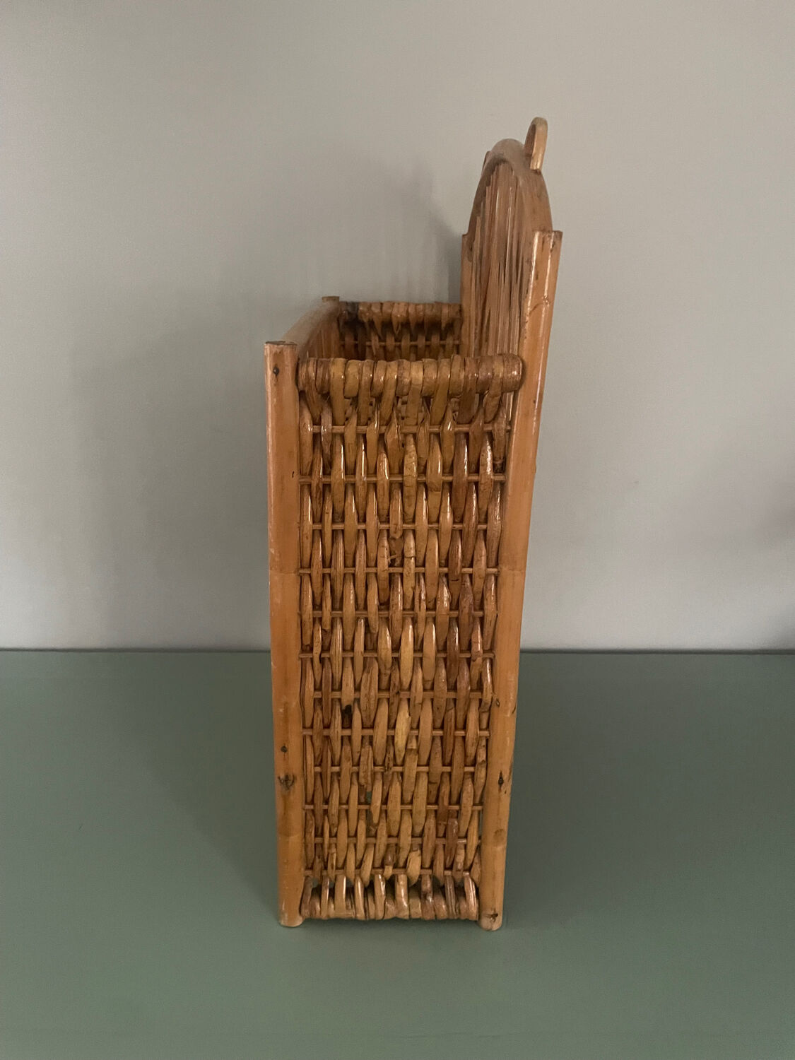 Vintage rattan wall shelf