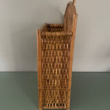 Vintage rattan wall shelf