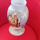 Hand-painted opaline vase, early 20th century.