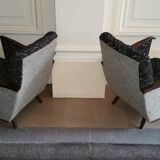 1/2 very beautiful original chairs from the 1950s wings of bald mice