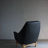 IB Kofod-Larsen leather oak easy chair | OPE Sweden | 1960s