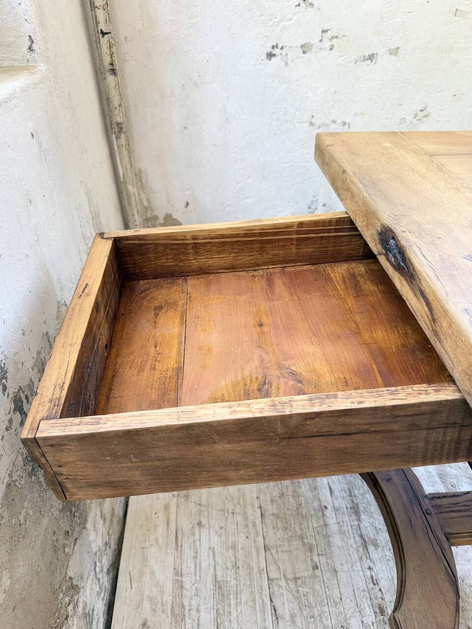 Solid oak drapery farmhouse table 2m5 XL