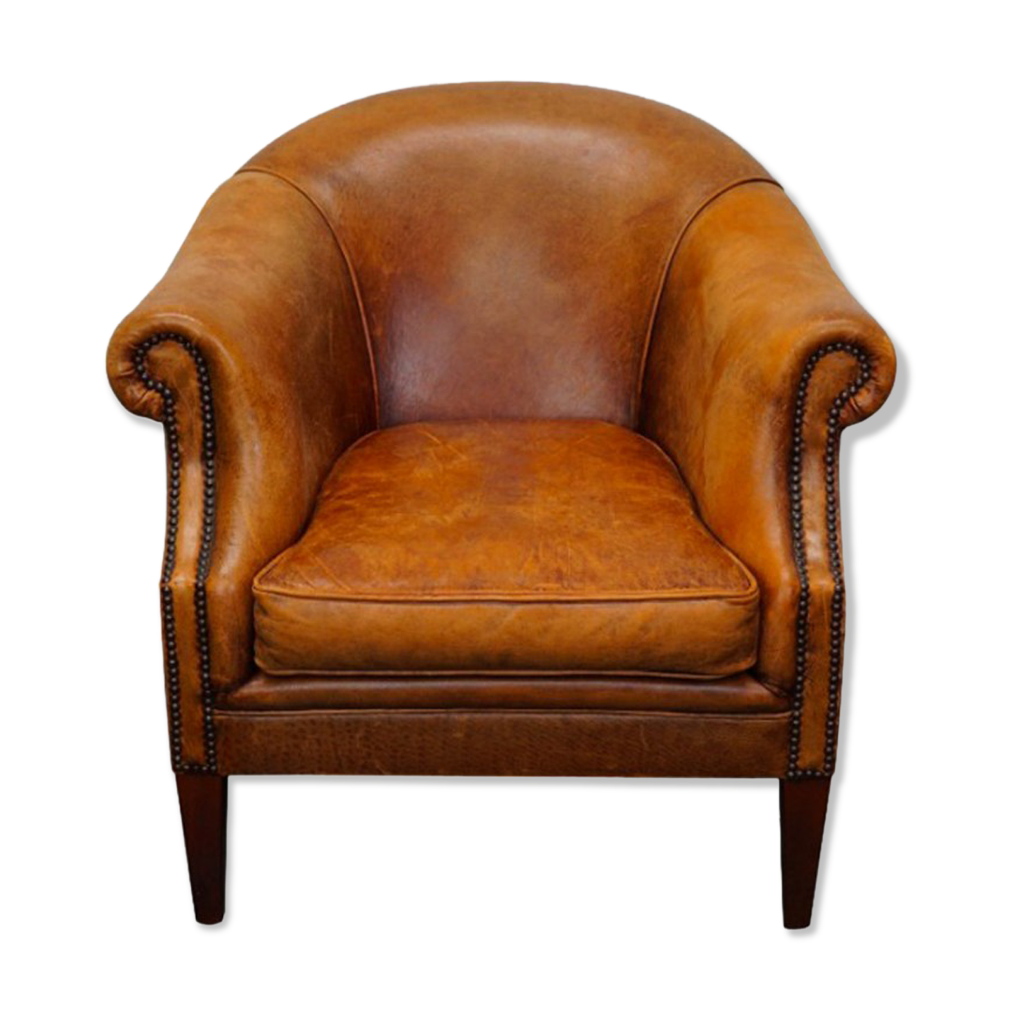 Vintage club armchair in cognac leather Netherlands