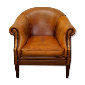 Vintage club armchair in cognac leather Netherlands
