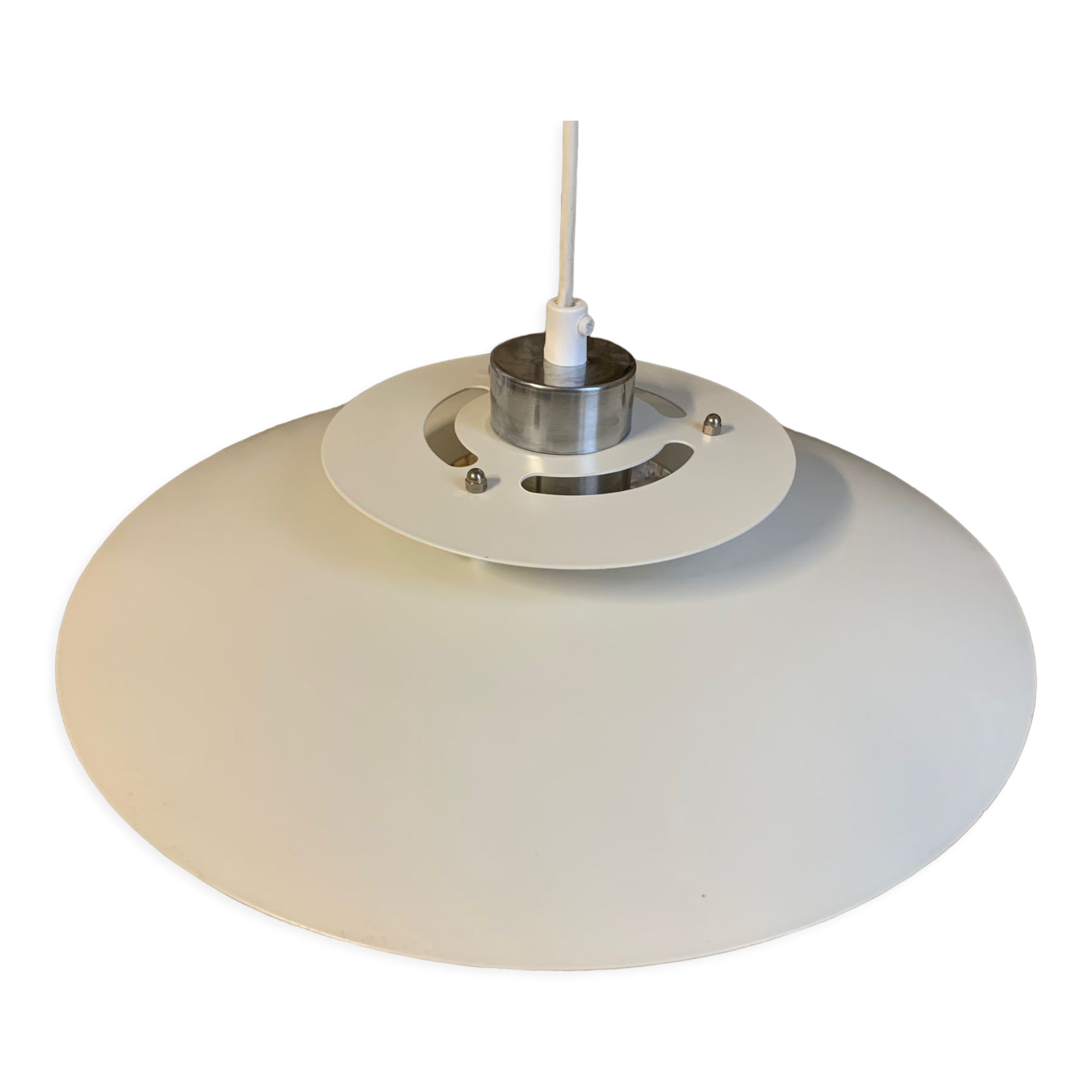 Beige/white pendant lamp by the Danish company Lyskaer, 1970-80, model 411
