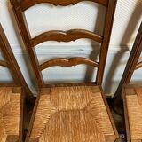 Lot 4 Provencal chairs made of straw and wood
