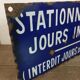 Plaque émaillée de stationnement