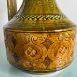 Green and yellow ceramic carafe bitossi italy 1950