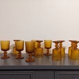 Set of 11 orange glasses