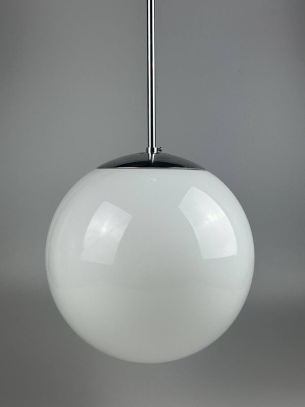 1960s and 1970s Globe Lamp, Hanging Lamp, Glass Ceiling Lamp, Space Age Des