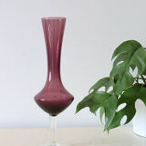 Vase in purple and transparent opaline, vintage