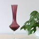 Vase en opaline violine et transparent, vintage