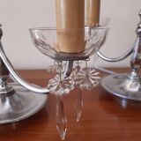 Pair of old table lamps with stamps