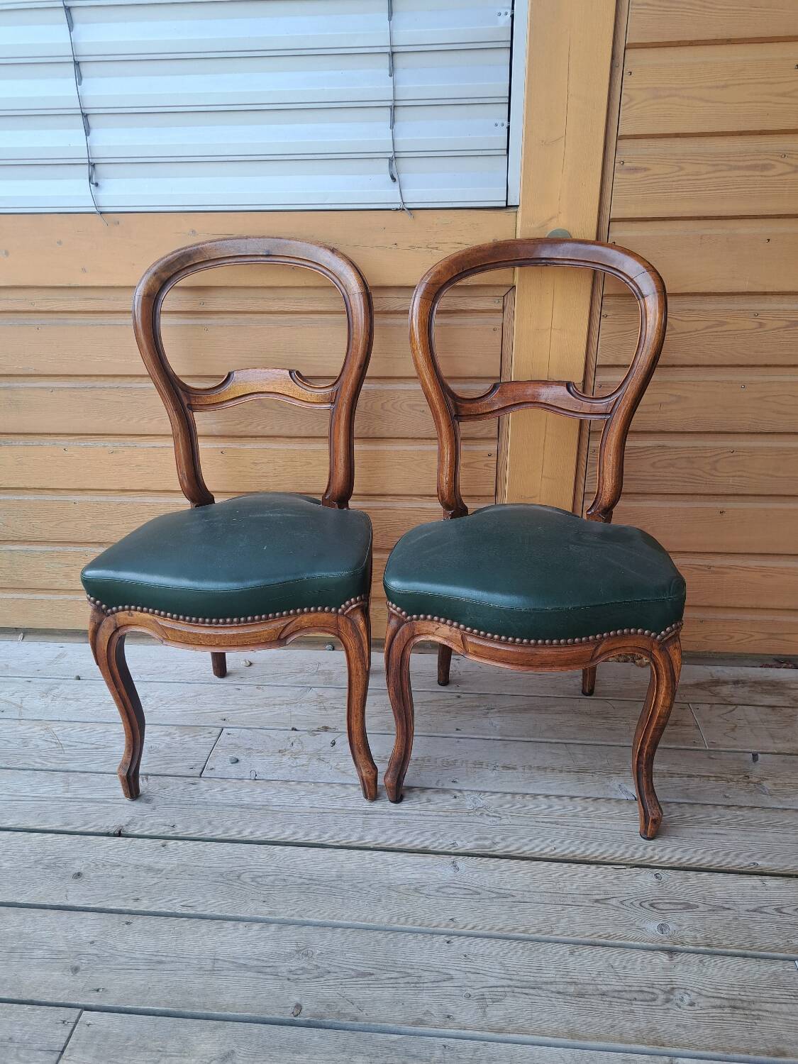 Pair of antique scroll chairs