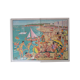 Old school pedagogical poster double-sided-a la plage-l'été la moisson