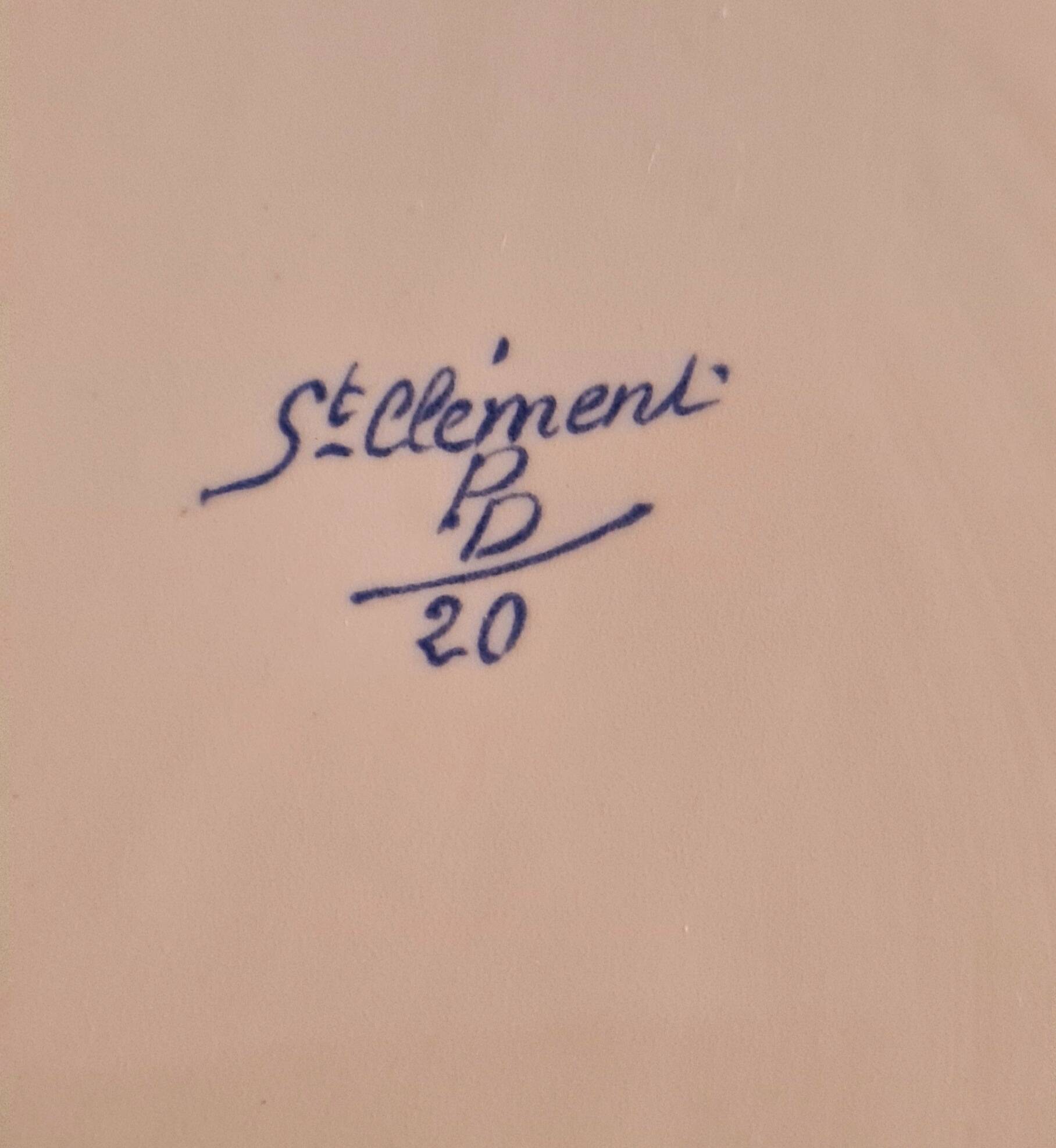 Signed St Clément earthenware dish