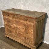 Louis Philipe chest of drawers in solid walnut, airbrushed