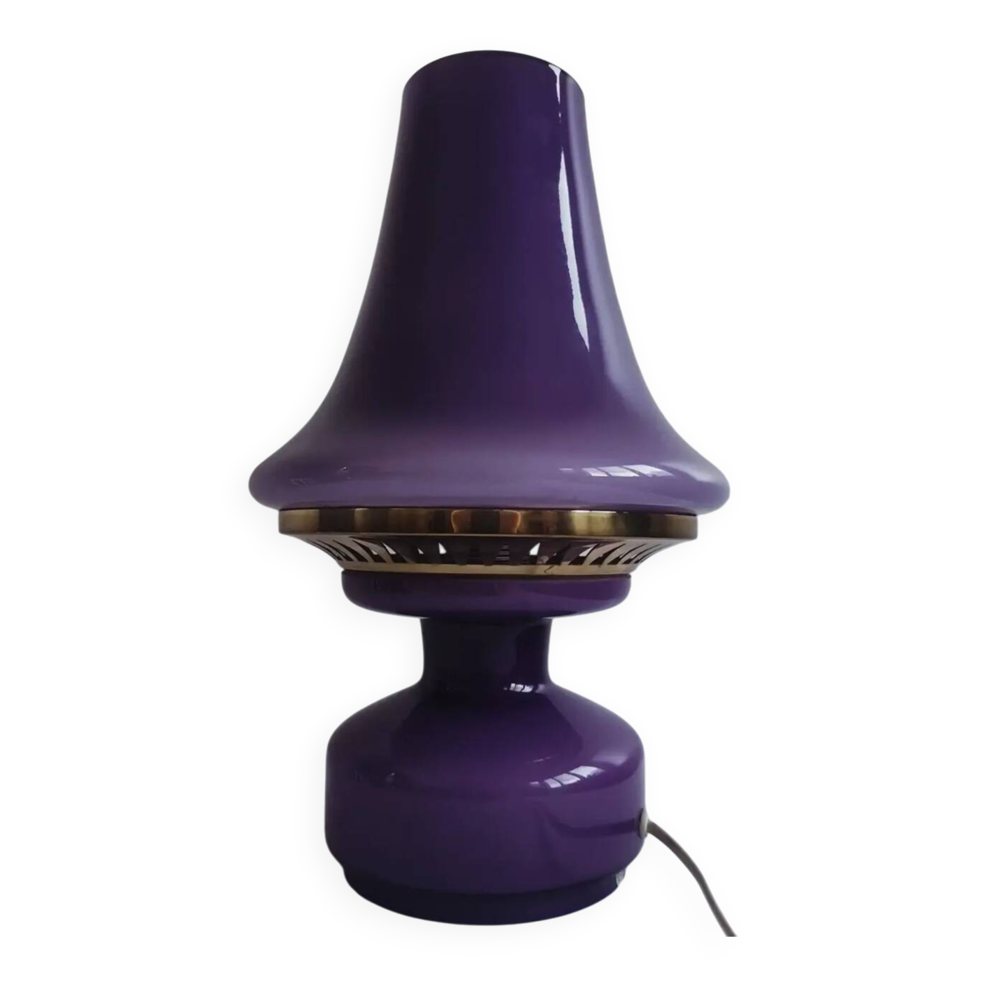 Mushroom Lamp Hans-Agne Jakobsson B124 Violet/Purple Glass Sweden 1960