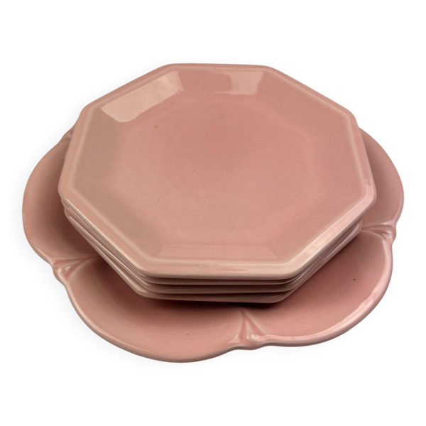 Lot de 4 assiettes creuses et 1 plat Tifanni