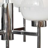 Vintage chandelier in chrome metal and glass