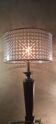 Lamp 1970 sheathed in brown leather iron brush 48xh74