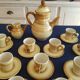 Coffee service 10 people Longchamp ceramic ceramic vintage cracked