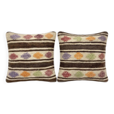 Lot de 2 housses de coussin kilim vintage 61x61 cm
