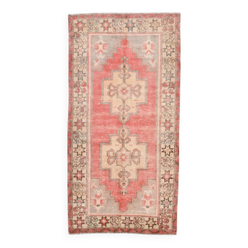4x8 Vintage Soft Red & Samon Beige Turkish Handwoven Vintage Rug,177x230 Cm