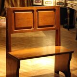 Vintage Italian Modern High Back Bench in Wood, 1950s