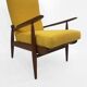 1960s High Back Yellow Bouclé Lounge Armchair Vintage Midcentury Lounge