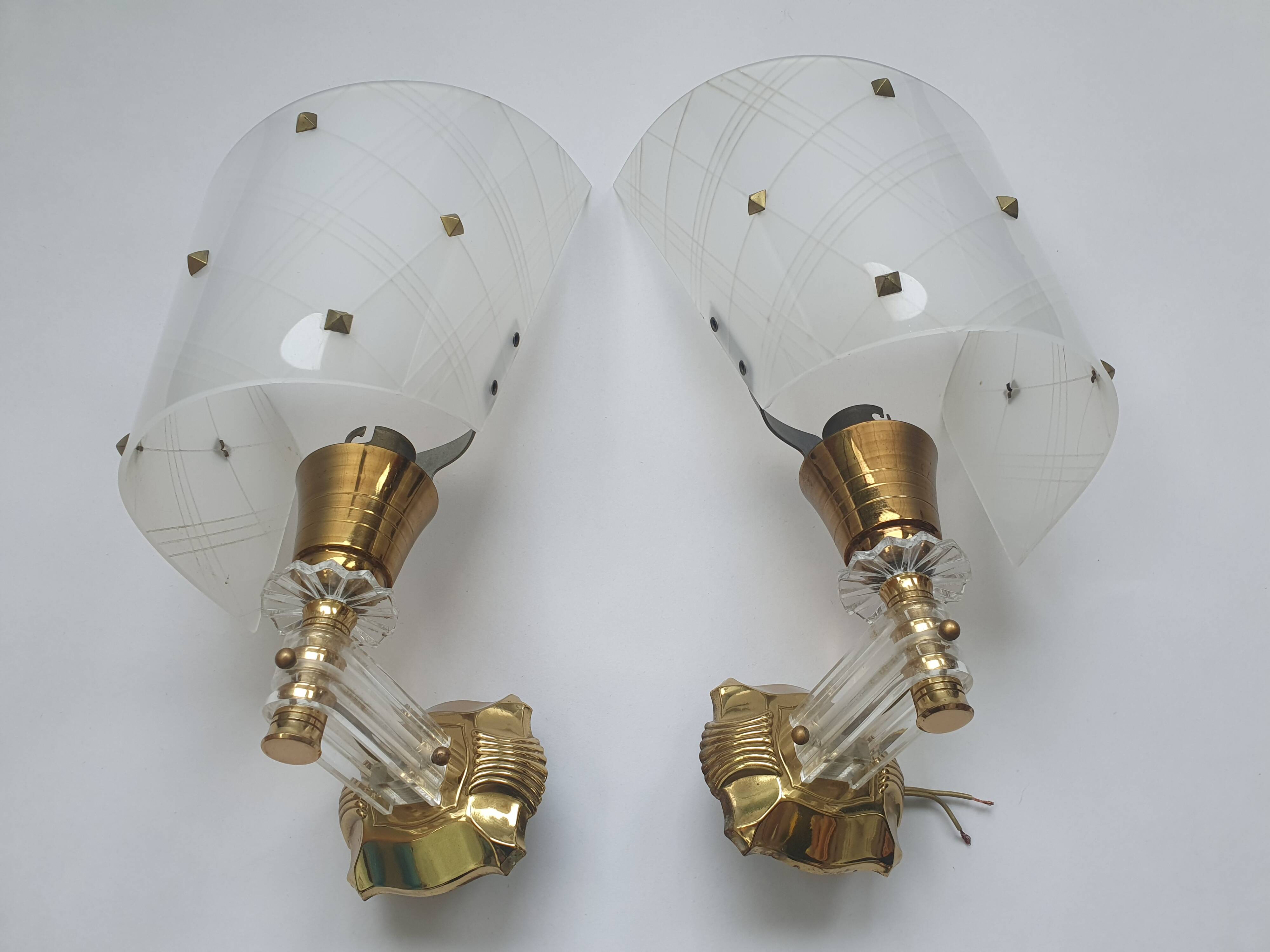 Pair of vintage rockabilly wall lights from the 60s
