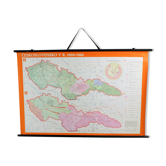Vintage School Map Of Czechoslovakia In 1939 1945, 1960s