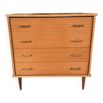 Commode vintage, 4 tiroirs, circa 1960s