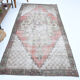 4x9 handmade distressed wool vintage rug 267x129cm